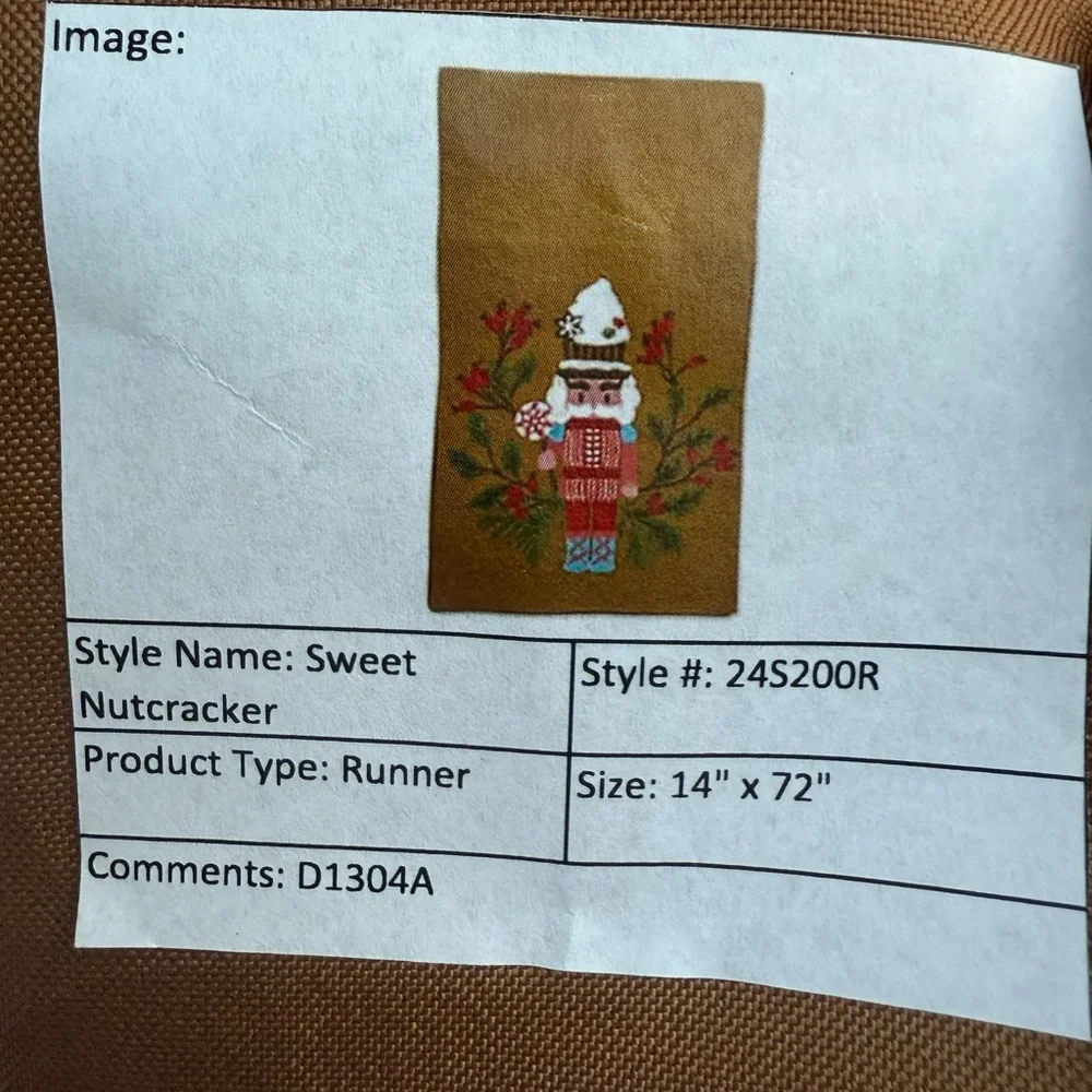 XMAS‎ Christmas Needlepoint Table Runner Nutcracker Brown Stitched V